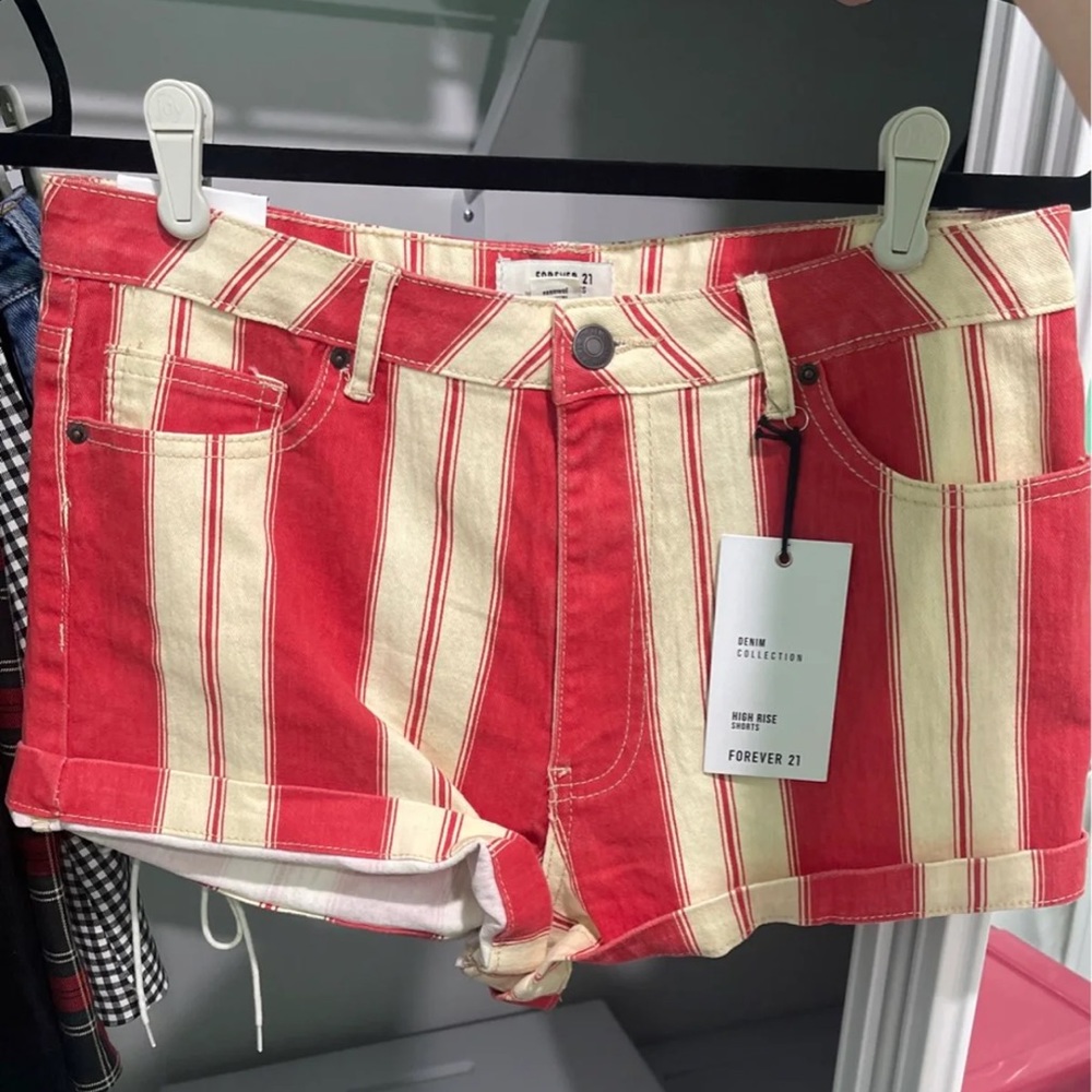 red and white shorts